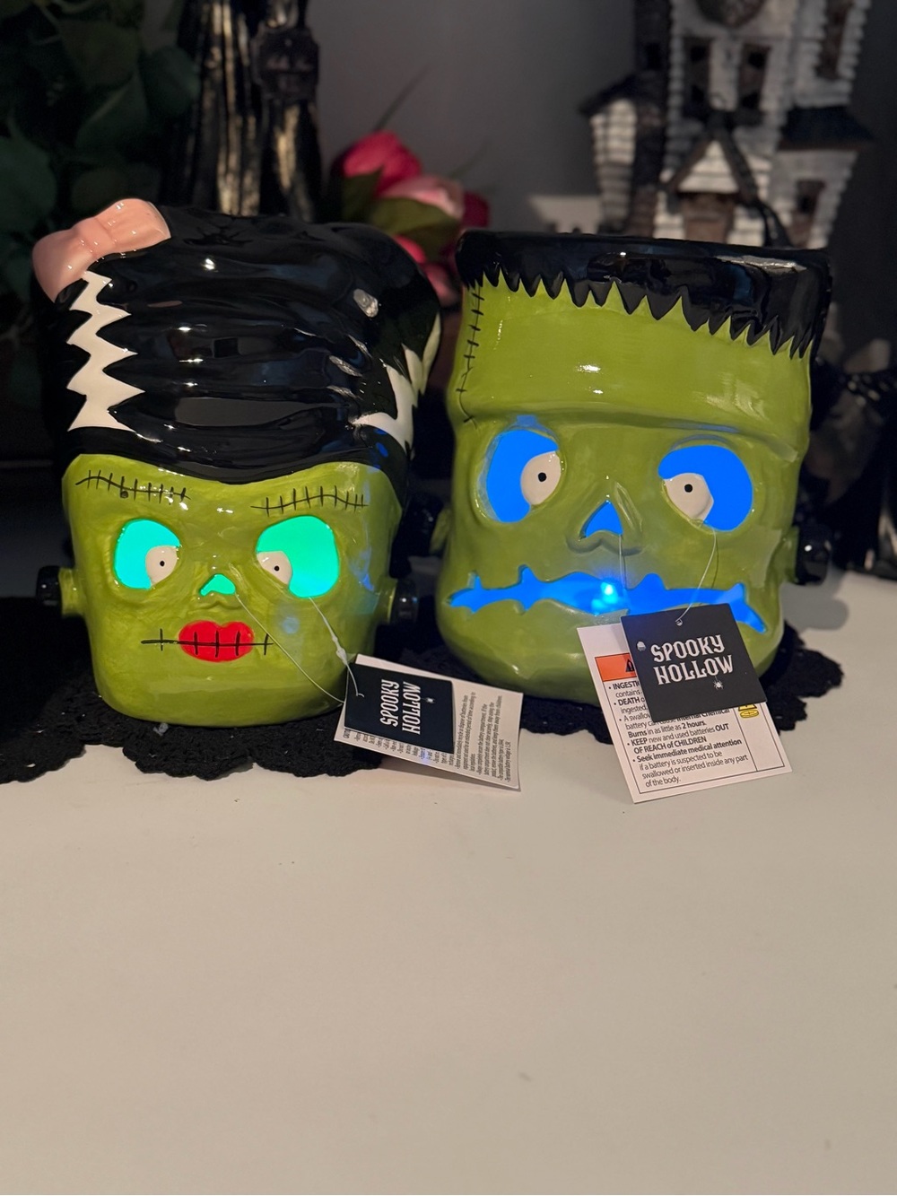 spooky hollow bride of frankenstein led light-up halloween decor nwt - Picture 6 of 7